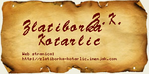 Zlatiborka Kotarlić vizit kartica